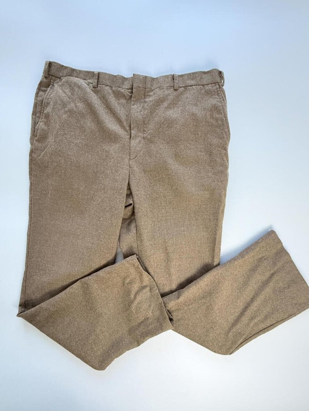 PORTS Vintage 100% Wool Trousers, Brown Wool High-Waist Pants - 37x27